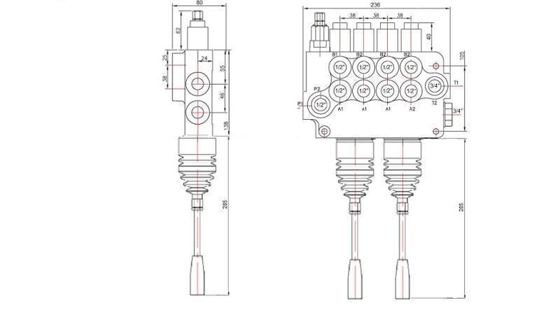 ZAWÓR HID. 4xP80   2x JOYSTICK