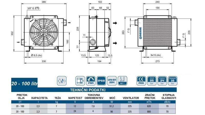CHŁODNICA OLEJU DC 12V HY01802 20-100 LIT