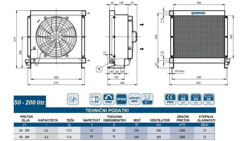 CHŁODNICA OLEJU DC 12V HY05702 50-200 LIT