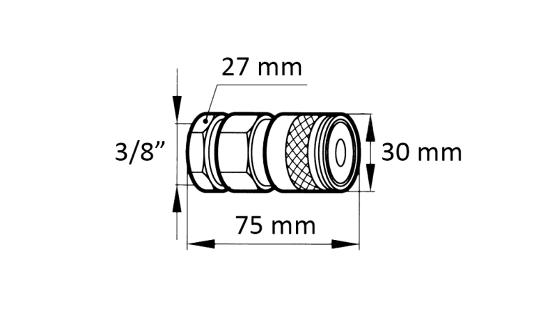 SNELKOPPELING GRAVER FFH VROUWELIJK 3/8