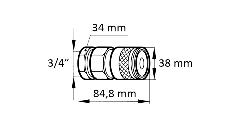 SNELKOPPELING GRAVER FFH VROUWELIJK 3/4 38MM