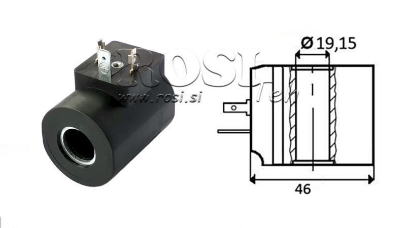 ELEKTROMAGNETTINEN KELA 12V DC - M19-12DN - fi 19.15mm-56mm 33W IP65