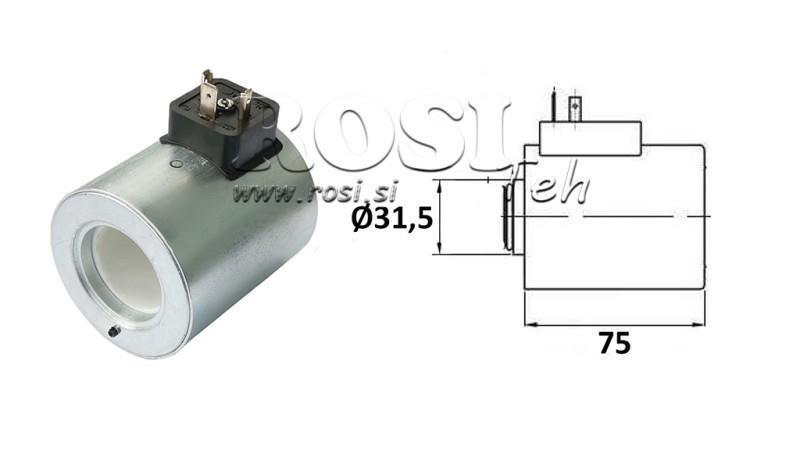 CEWKA ELEKTROMAGNETYCZNA 24V DC DLA ZAWORU CETOP 5 - fi 31,4mm-75mm 37W