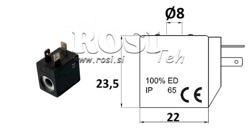 CEWKA ELEKTROMAGNETYCZNA 24VDC DLA ZAWORU - fi 8mm-23.5mm 2.8W