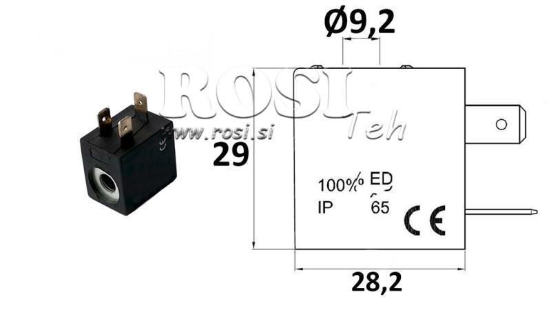 CEWKA ELEKTROMAGNETYCZNA 12VDC DLA ZAWORU - fi 19.2mm-29mm 3W