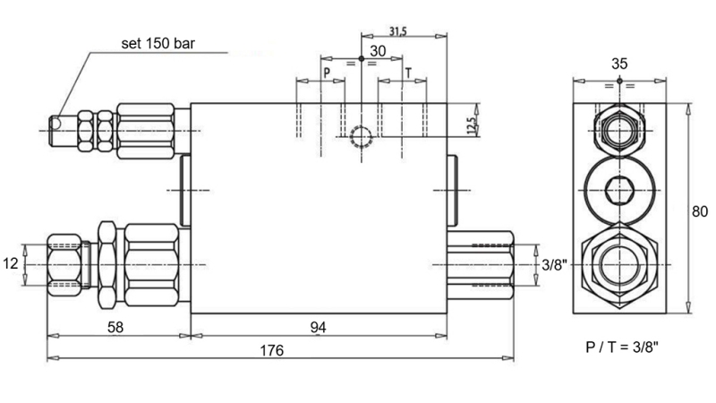 SIŁOWNIK HYDRAULICZNY 60/40-180 Z ZAWOREM PRZEŁĄCZAJĄCYM – PŁUG DO UPRAWY GLEBY