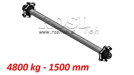 AKSELI PERÄVAUNULLE 4800 KG ILMAN JARRUA (1500 MM)