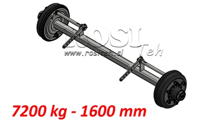 AXEL FÖR SLÄP 7200 KG MED BROMSAR (1600 MM)