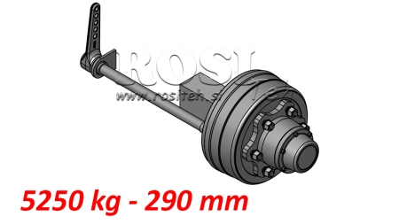 HALBAKSEL MIT BREMSE 5.250 KG L.290 MM