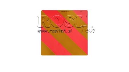 ALUMINIOWY ZNAK OSTRZEGAWCZY DLA POJAZDÓW I PRZYCZEP wymiary 423x423mm