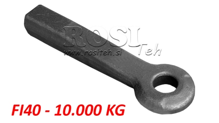 STAŁY HAK HOLOWNICZY FI40 55X65 L380 - 10000KG/1500KG