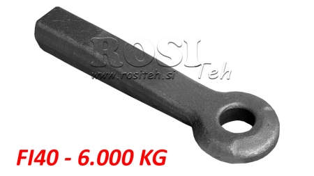 KIINTEÄ HINAUSKOUKKU FI40 50X50 L370 - 6000KG/1000KG