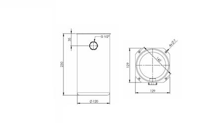 METALLRESERVOAR ROLL PP 2 LITER - dimensioner