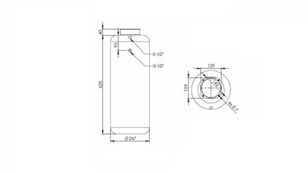 RESERVORIO METÁLICO ROLL PP 30 LITROS HORIZONTAL-VERTICAL-dimensiones