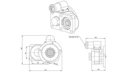 Wymiary WYJŚCIA DLA POMPY HYDRAULICZNEJ - VOLVO R5-2