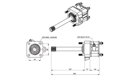 Wymiary WYJŚCIA DLA POMPY HYDRAULICZNEJ - MAN ROTERDAR