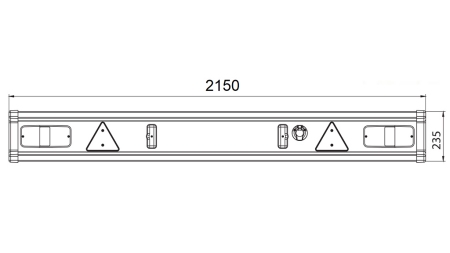 ZDERZAK PRZYCZEPY TÜV MODEL Z LAMPAMI 2150mm