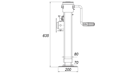 GWINTOWANA NOGA WSPORCZA Z FLANGĄ 380mm - 4.000kg