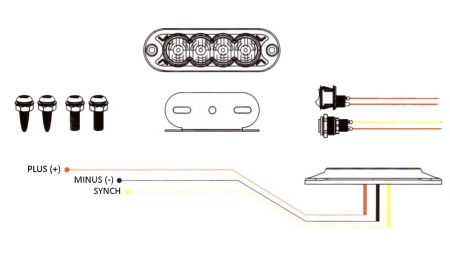 ŚWIATŁO STROBOSKOPOWE LED 12/24V