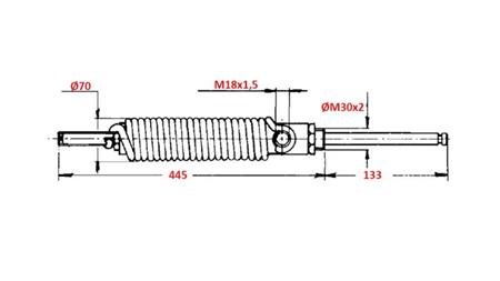 YKSISUUNTAINEN HYDRAULINEN SYLINTERI TANKIN KANAVAN AVAAMISEEN 4''