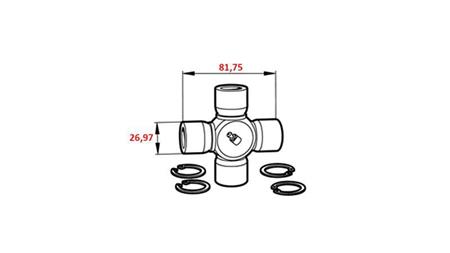 KRZYŻ F-26,97X81,75 DLA ECO CARDAN 910mm 30-75HP I 890mm 30-75HP