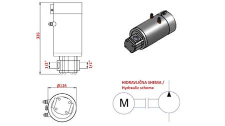 ZESPÓŁ POMPY HYDRAULICZNEJ GR.1 SILNIK ELEKTRYCZNY 12V 3kW