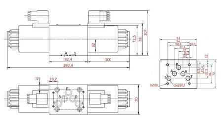 HYDRAULICZNY ZAWÓR ELEKTROMAGNETYCZNY KV-4/3 CETOP 5 12/24/230V N3
