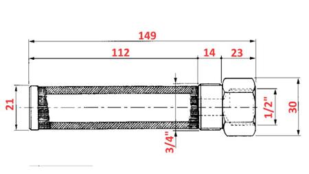 FILTR RURY HYDRAULICZNEJ 250u 1/2 - 3/4