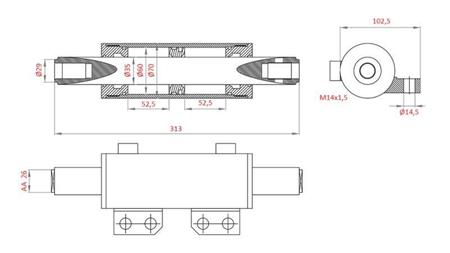 HYDRAULINEN OHJAUSSYLINTERI MF 0013901U1
