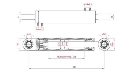 CYLINDER KIEROWNICZY HYDRAULICZNY FIAT-NEW HOLLAND OEM-5189995