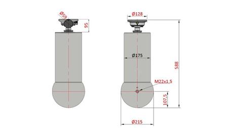 CILINDRO TELESCÓPICO - MEILLER KIPPER 5 ETAPAS 175mm - 15 toneladas recorrido 1650mm