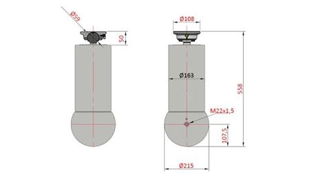 CYLINDER TELESCOPICZNY - MEILLER KIPPER 5 ETAPÓW 175mm - 15 ton skok 1560mm