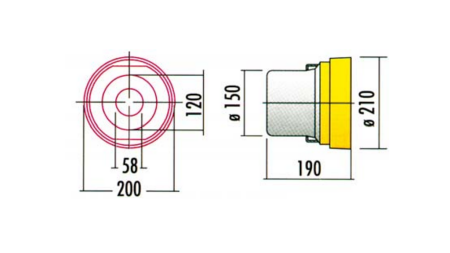 OSŁONA OCHRONNA P.T.O. PVC 210x190x150