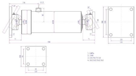 CILINDRO TELESCÓPICO 4 EXTENSIONES  1050MM K4B-10T