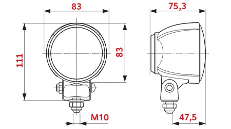 TRAKTOR ARBEJDSLYS RUNDT H3 HELLA HALOGEN