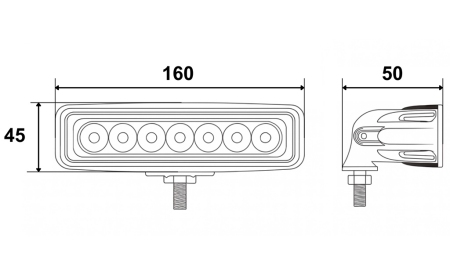 LED ARBEJDSLYS - LYS 6 LED 18W 12V-24V
