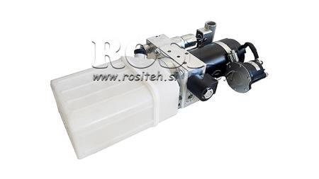 MINI AGREGAT HYDRAULICZNY 12V DC - 0.8kW = 0.5cc - 1.5 lit - jednostka jednofazowa (PVC) z ręczną pompą