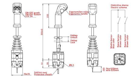 JOYSTICK INDEMAR DLA WCIĄGARKI WIDŁOWEJ - 2x PRZYCISK