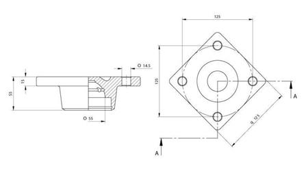 KULKA fi 55 Z FLANGĄ