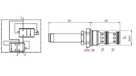 ZAWÓR PROPORCJONALNY 3 DROGOWY M33 - 270bar - 80lit