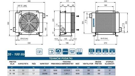 ENFRIADOR DE ACEITE AC 230V HY01801 20-100 LIT