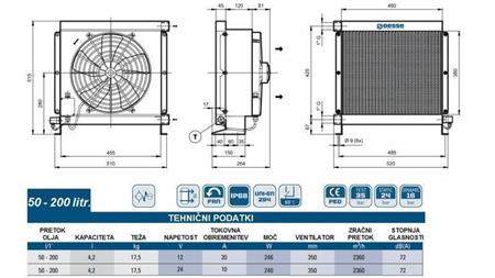 CHŁODNICA OLEJU DC 24V HY05704 50-200 LIT