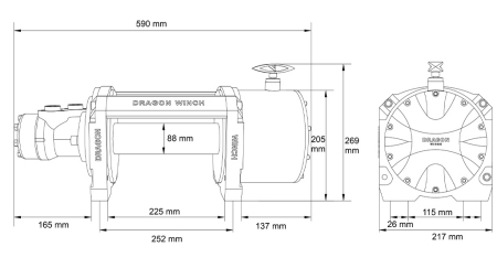 Wciągarka hydrauliczna DWHI 12000 HD – 5443 kg