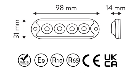 ŚWIATŁO STROBOSKOPOWE LED 12/24V