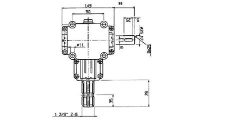 REDUKTOR KĄTOWY PTO 1:1.9 (14HP-10kW)