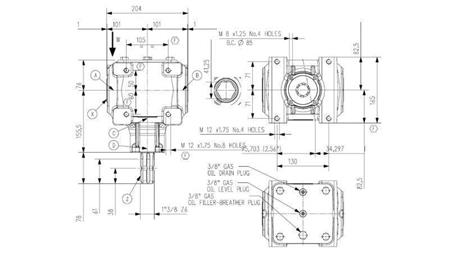 REDUKTOR KĄTOWY TB-27J 1.46:1 (40HP-29.4kW)