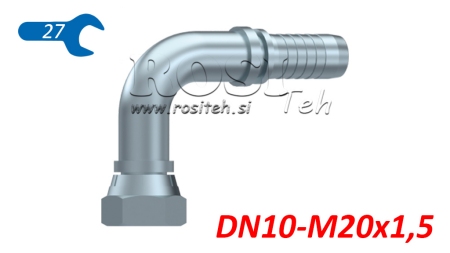 HYDRAULICZNY KĄT BSP ŻEŃSKI 90° DN10-M20X1,5