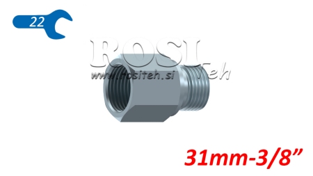 WYDŁUŻONY ADAPTER HYDRAULICZNY MĘSKI-KOBIECY 3/8