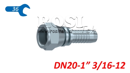 POŁĄCZENIE HYDRAULICZNE DKJ JIC74° ŻEŃSKIE DN20-1” 3/16-12