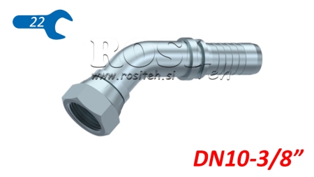 HYDRAULIC CONNECTION BSP FEMALE ELBOW 45° DN10-3/8